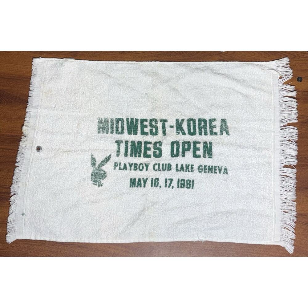 Playboy Resort Lake Geneva, WI Korea Times Open 1981 Vintage Golf Towel LAST YR